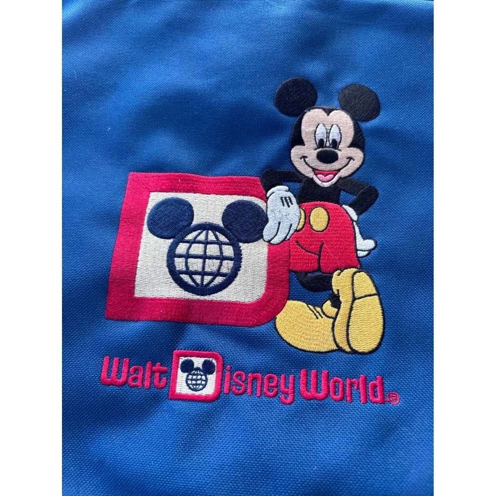 Vintage Walt Disney World Mickey Mouse Messenger Pin Trading Bag Navy Blue
